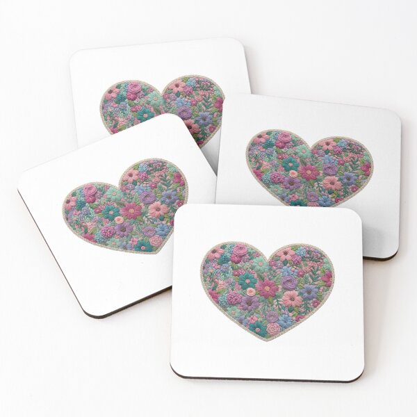 Item preview, Faux Embroidery Floral Heart – Decorative Botanical Stitch Design designed and sold by EVESTUDIOART.