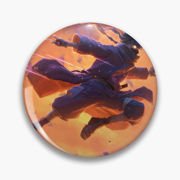 Item preview, Dynamic Jumping Ninja Attack - Fiery Purple Sunset Action designed and sold by MouradStudio.