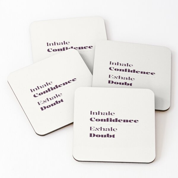 Item preview, Minimalist "Inhale Confidence Exhale Doubt" Stacked Serif Typography designed and sold by trepiu.