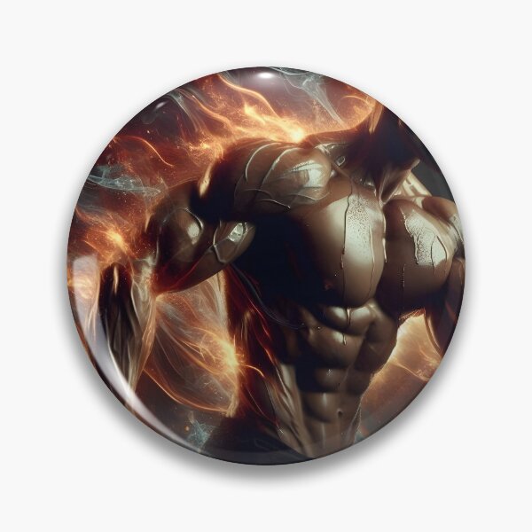 Item preview, Volcanic Muscle Power: Flaming Bodybuilder Fire Warrior designed and sold by MouradStudio.