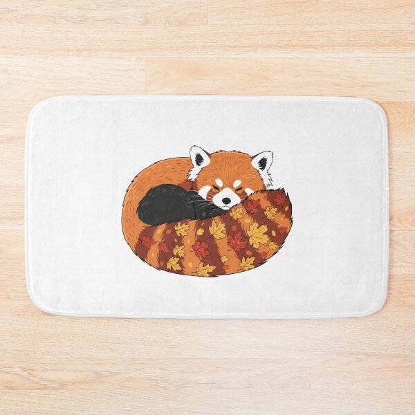 Item preview, Cozy Sleeping Red Panda in Autumn Leaves designed and sold by The Grumpy Pet Club.
