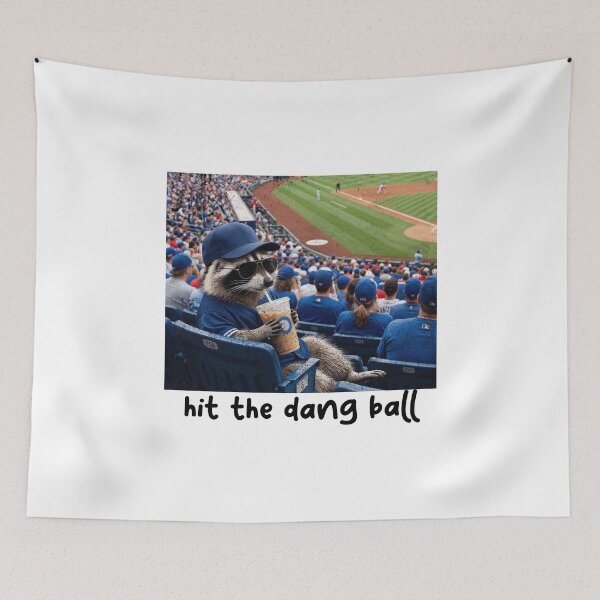 Item preview, Racoon Meme Hit The Dang Ball Baseball , Tis The Season, Sport Lover designed and sold by vintagearttee.