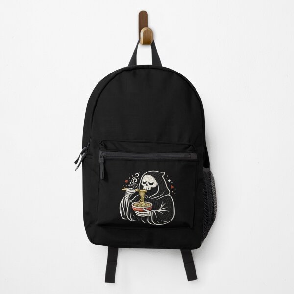 Item preview, Grim Reaper Noodle Lover Cute Gothic Food Aesthetic Embroidery Design designed and sold by ColorSplash123.