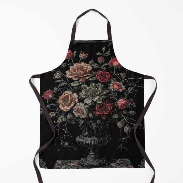 Item preview, Gothic Vase Roses Blood Altar Dark Botanical (BLACK) designed and sold by MorbidDreams.