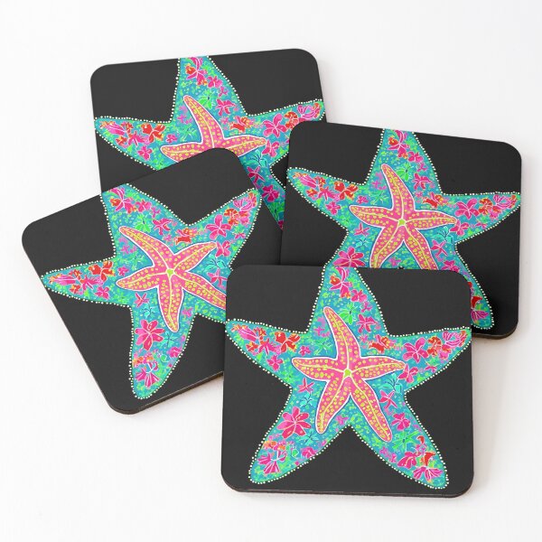 Item preview, Vibrant Tropical Starfish Floral Pattern Beach Art designed and sold by haitrieuic96.