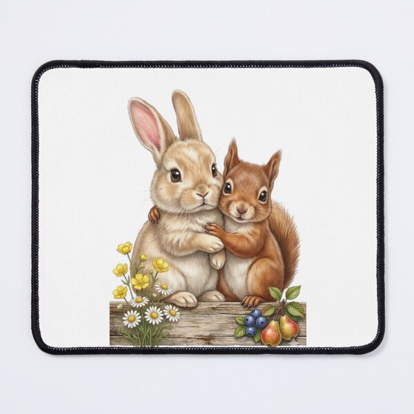 Item preview, Forest Duo: Rabbit and Red Squirrel Embracing designed and sold by CHRIST5000.