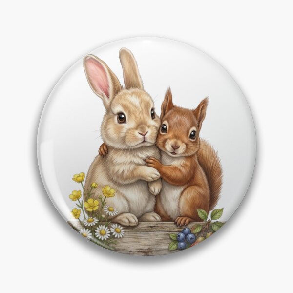 Item preview, Forest Duo: Rabbit and Red Squirrel Embracing designed and sold by CHRIST5000.