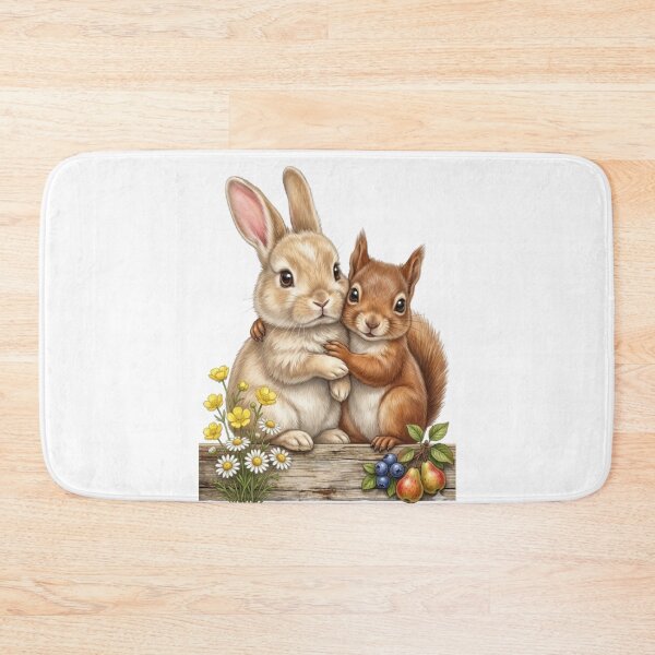 Item preview, Forest Duo: Rabbit and Red Squirrel Embracing designed and sold by CHRIST5000.