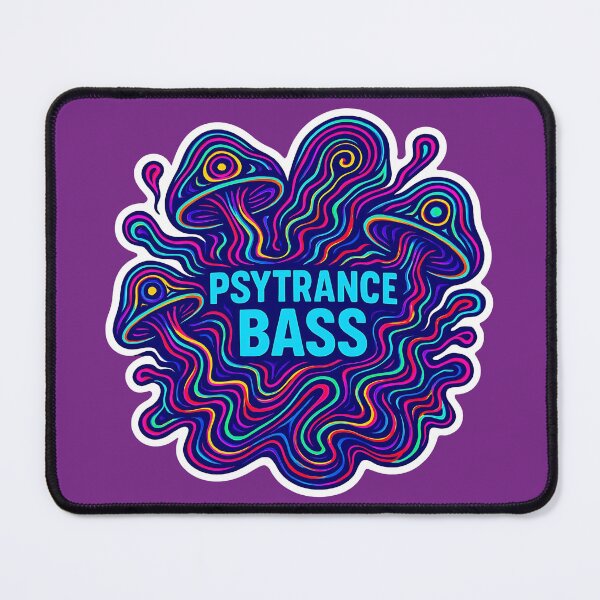 Artikelvorschau, Psytrance Bass – Psychedelic Trance Mushroom Neon entworfen und verkauft von |TRSSHOP|.