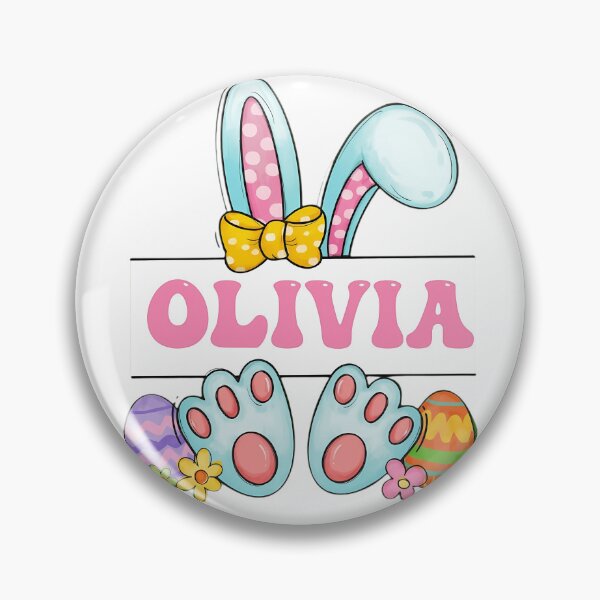 Item preview, Personalized Olivia Easter Bunny Ears & Colorful Eggs Design designed and sold by haitrieuic96.
