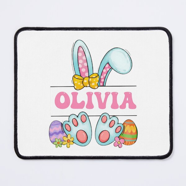 Item preview, Personalized Olivia Easter Bunny Ears & Colorful Eggs Design designed and sold by haitrieuic96.