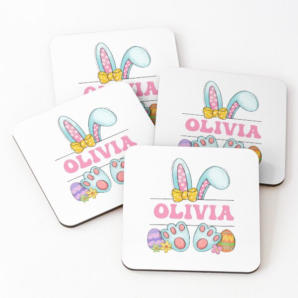 Item preview, Personalized Olivia Easter Bunny Ears & Colorful Eggs Design designed and sold by haitrieuic96.