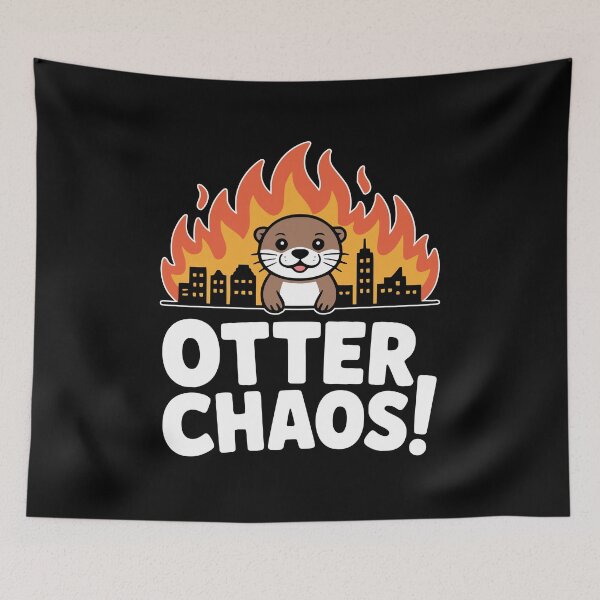 Item preview, Otter Chaos Funny City Destruction Pun designed and sold by PMCreative.