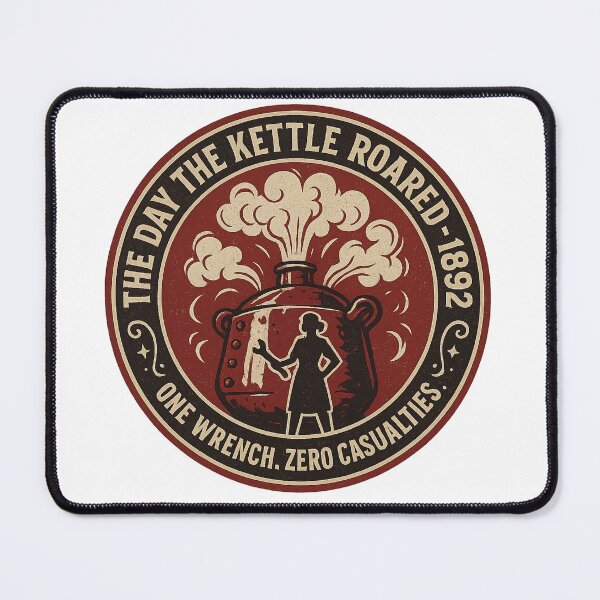Item preview, The Day the Kettle Roared 1892 Vintage Logo designed and sold by HistoriQuips.