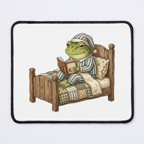 Item preview, Cute Frog in Pajamas Reading Before Sleep Bedtime designed and sold by SOUFIANE1991.