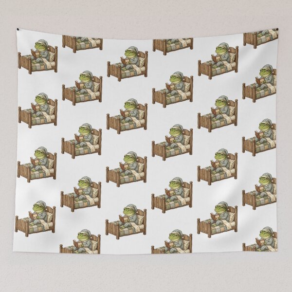Item preview, Cute Frog in Pajamas Reading Before Sleep Bedtime designed and sold by SOUFIANE1991.