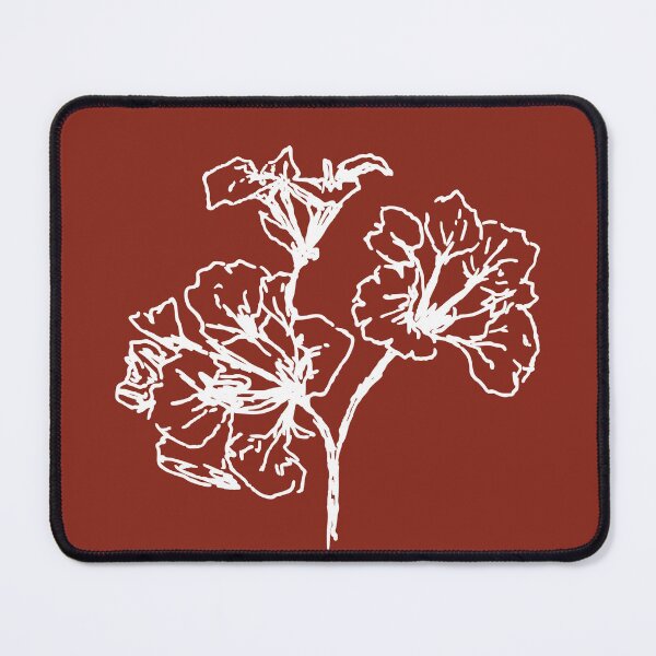 Item preview, Flowers, Line Drawing Symmetric Minimalist Aesthetic Natural Design Rusty Red designed and sold by SWSandraWechner.