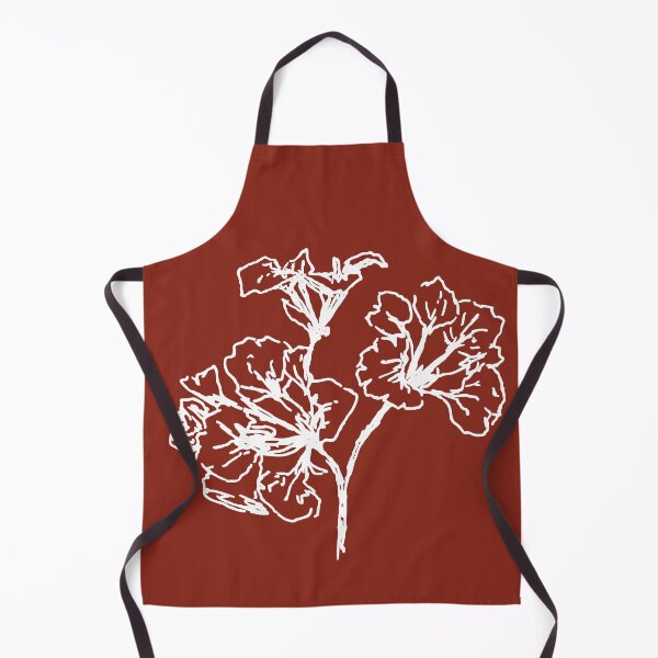 Item preview, Flowers, Line Drawing Symmetric Minimalist Aesthetic Natural Design Rusty Red designed and sold by SWSandraWechner.