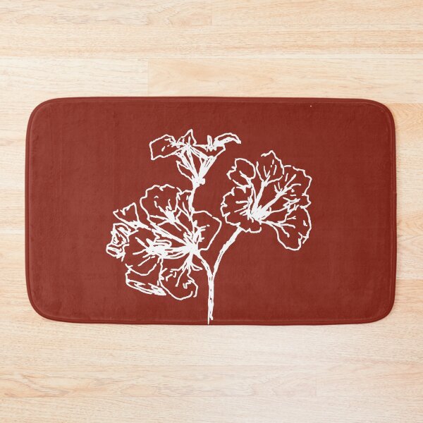 Item preview, Flowers, Line Drawing Symmetric Minimalist Aesthetic Natural Design Rusty Red designed and sold by SWSandraWechner.