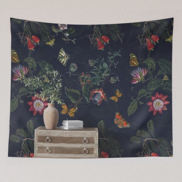 Item preview, Dark Botanical Butterfly Vintage Wallpaper Aesthetic designed and sold by GraveyardGlam.