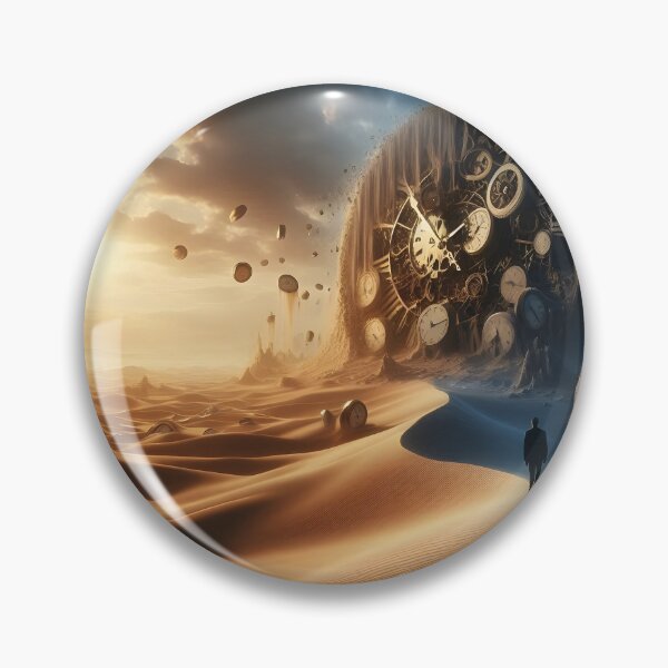 Item preview, Sands of Time Surreal Melting Clock Desert Dreamscape designed and sold by MouradStudio.