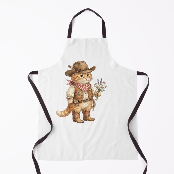Item preview,  Western Cowboy Cat with Wildflowers Hat and Boots designed and sold by SOUFIANE1991.