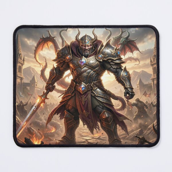 Item preview, Epic Fantasy Warrior Battle Art – Mythic Dragon Power Scene by FotoworldEdel designed and sold by FotoworldEdel.