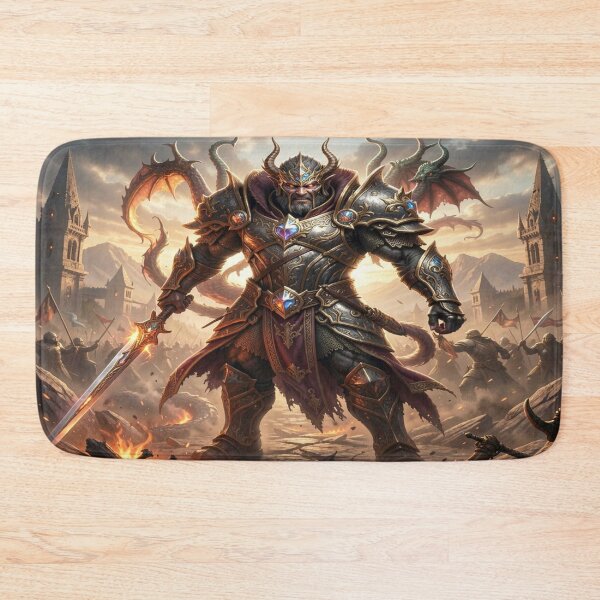 Item preview, Epic Fantasy Warrior Battle Art – Mythic Dragon Power Scene by FotoworldEdel designed and sold by FotoworldEdel.