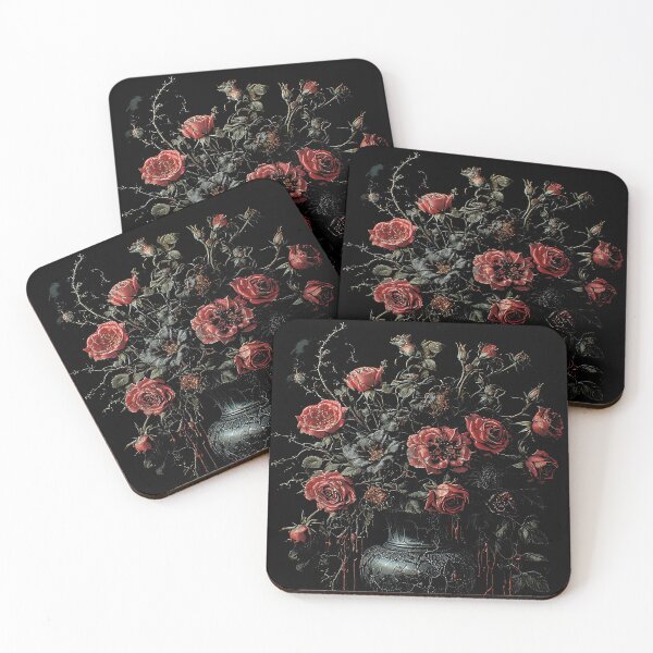 Item preview, Gothic Cracked Vase Red Roses Blood Floral designed and sold by MorbidDreams.