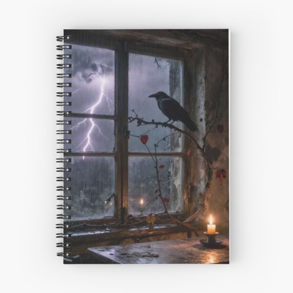 Item preview, Storm Window Crow Dark Moody Aesthetic designed and sold by GraveyardGlam.