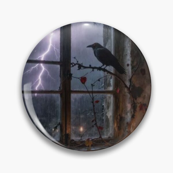 Item preview, Storm Window Crow Dark Moody Aesthetic designed and sold by GraveyardGlam.