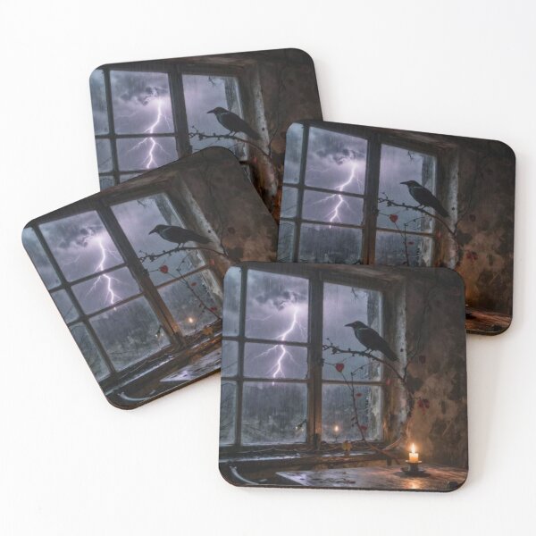 Item preview, Storm Window Crow Dark Moody Aesthetic designed and sold by GraveyardGlam.