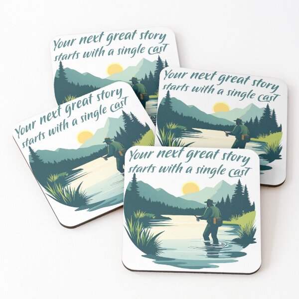 Item preview, Fly fishing illustration "Your next great story starts with a single cast". designed and sold by Art-Horizon.