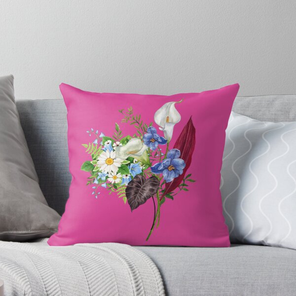 Item preview, Elegant Calla Lily Bouquet - Watercolor Blue Flowers and Lush Greenery designed and sold by SolutionsArt.