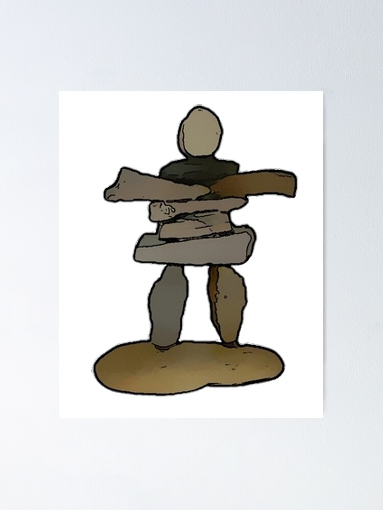 "Inukshuk Native American Art" Poster for Sale by DeepDenn Redbubble