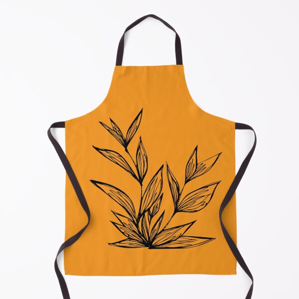 Item preview, Small Bush II, Line Drawing Symmetric Minimalist Aesthetic Natural Design, Yellow Mustard designed and sold by SWSandraWechner.