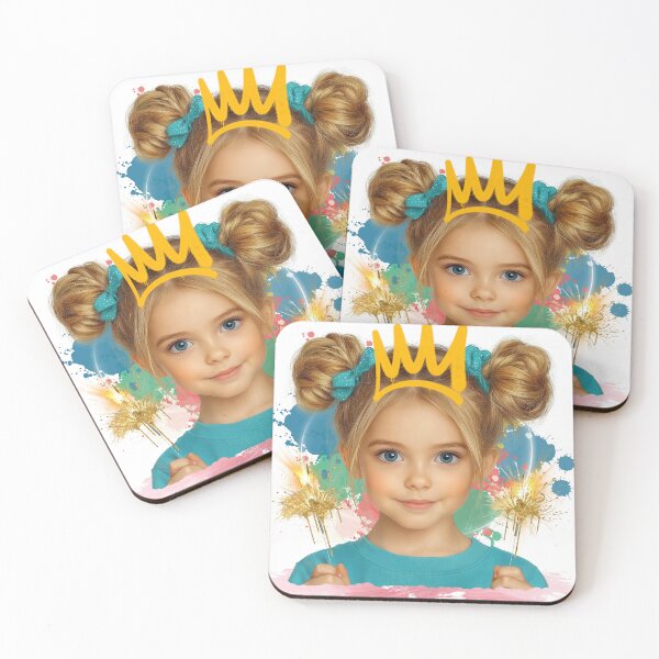 Item preview, Cute Little Girl Crown Portrait – Colorful Pop Art Kid Illustration for Kids Gift & Trendy Stickers designed and sold by ChenEngEng.