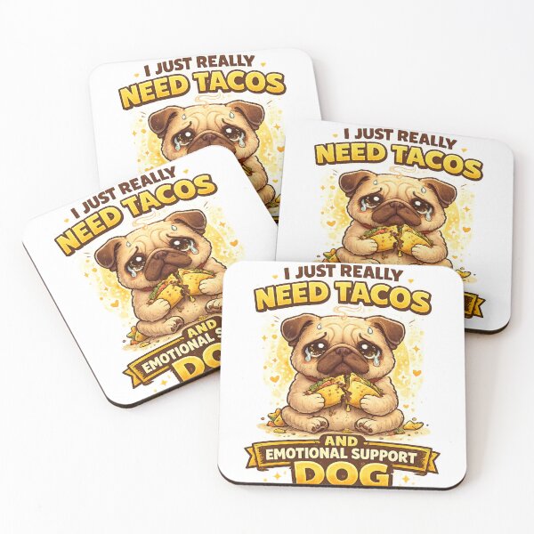 Item preview, Funny Emotional Support Dog Taco Meme Design designed and sold by Wolf Creator.