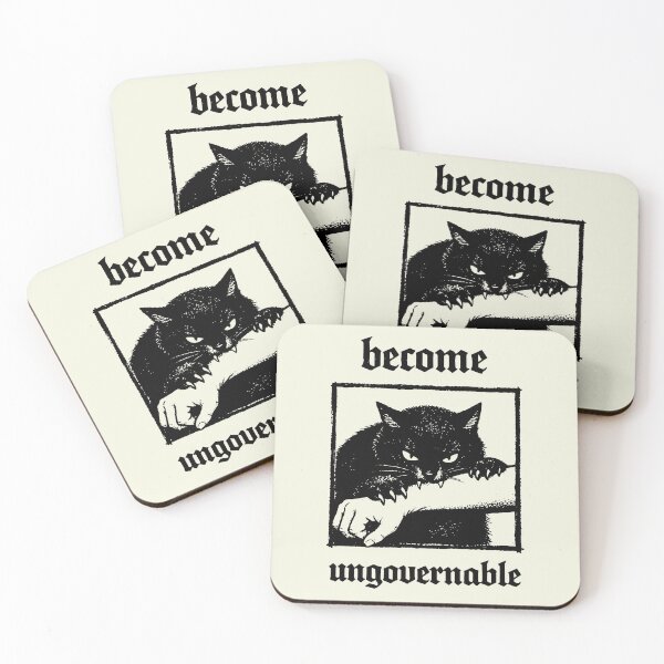 Item preview, Become Ungovernable Funny Graphic Cat Biting Hand 2 designed and sold by Vonravenn.