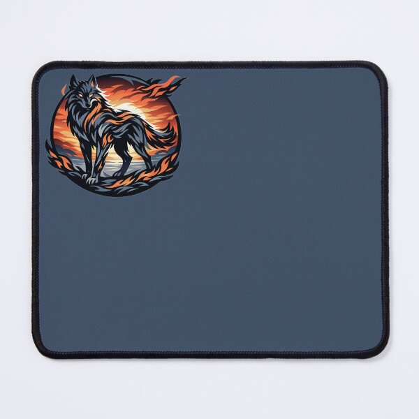 Item preview, Fire Wolf Emblem – Noble Flame Wolf, Sunset Circle Design, Dark Aesthetic Animal Art designed and sold by SilentPowerArt.