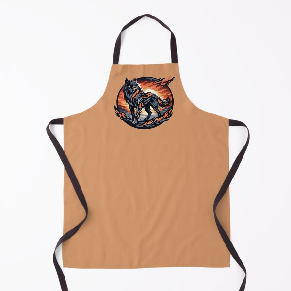Item preview, Fire Wolf Emblem – Noble Flame Wolf, Sunset Circle Design, Dark Aesthetic Animal Art designed and sold by SilentPowerArt.