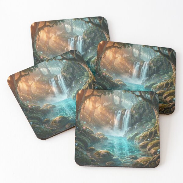 Item preview, Enchanted Waterfall Forest Art with Mystic Light by FotoworldEdel designed and sold by FotoworldEdel.