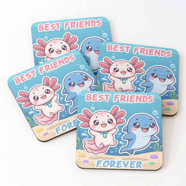 Item preview, Best Friends Forever Axolotl & Dolphin designed and sold by Kawaii-Overload.