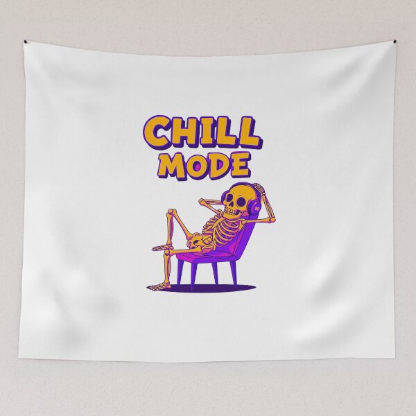 Item preview, Chill Mode Skeleton Funny Relax Vibes Aesthetic T-Shirt designed and sold by SLDavincy.