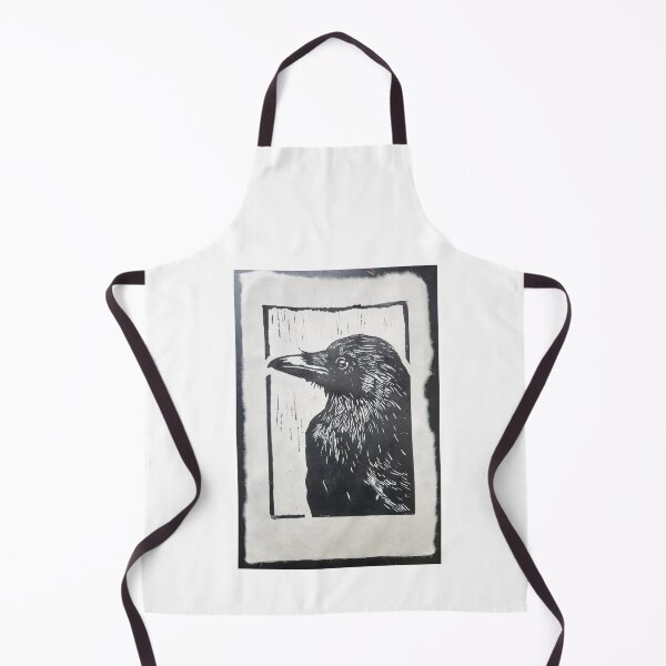 Item preview, Minimal Raven Block Print Gothic Art designed and sold by GraveyardGlam.