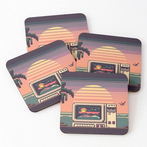 Artikelvorschau, Retro Pixel Sunset – Vaporwave-Ästhetik entworfen und verkauft von EchoWave11.