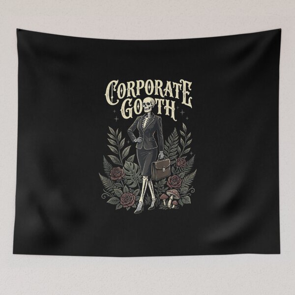Item preview, Corporate Goth Skeleton Botanical Office Worker Raglan Baseball Tee designed and sold by ElaineZPink.