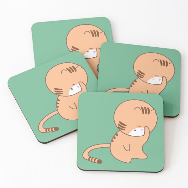 Item preview, Shy Little Ginger Cat - Cute Paw Face Illustration designed and sold by ubborn.