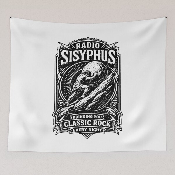 Item preview, Sisyphus Radio Classic Rock Funny Greek Mythology Philosophy designed and sold by GrandeDuc.