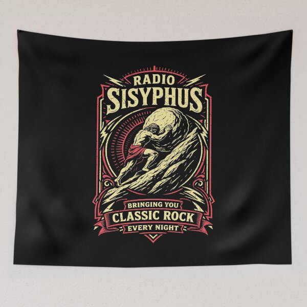 Item preview, Sisyphus Radio Classic Rock Funny Greek Mythology Philosophy designed and sold by GrandeDuc.